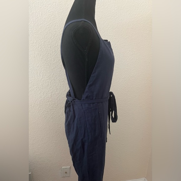 Malia Mills Coveralls Jumpsuit Navy Cotton Size 6 - Picture 6 of 16